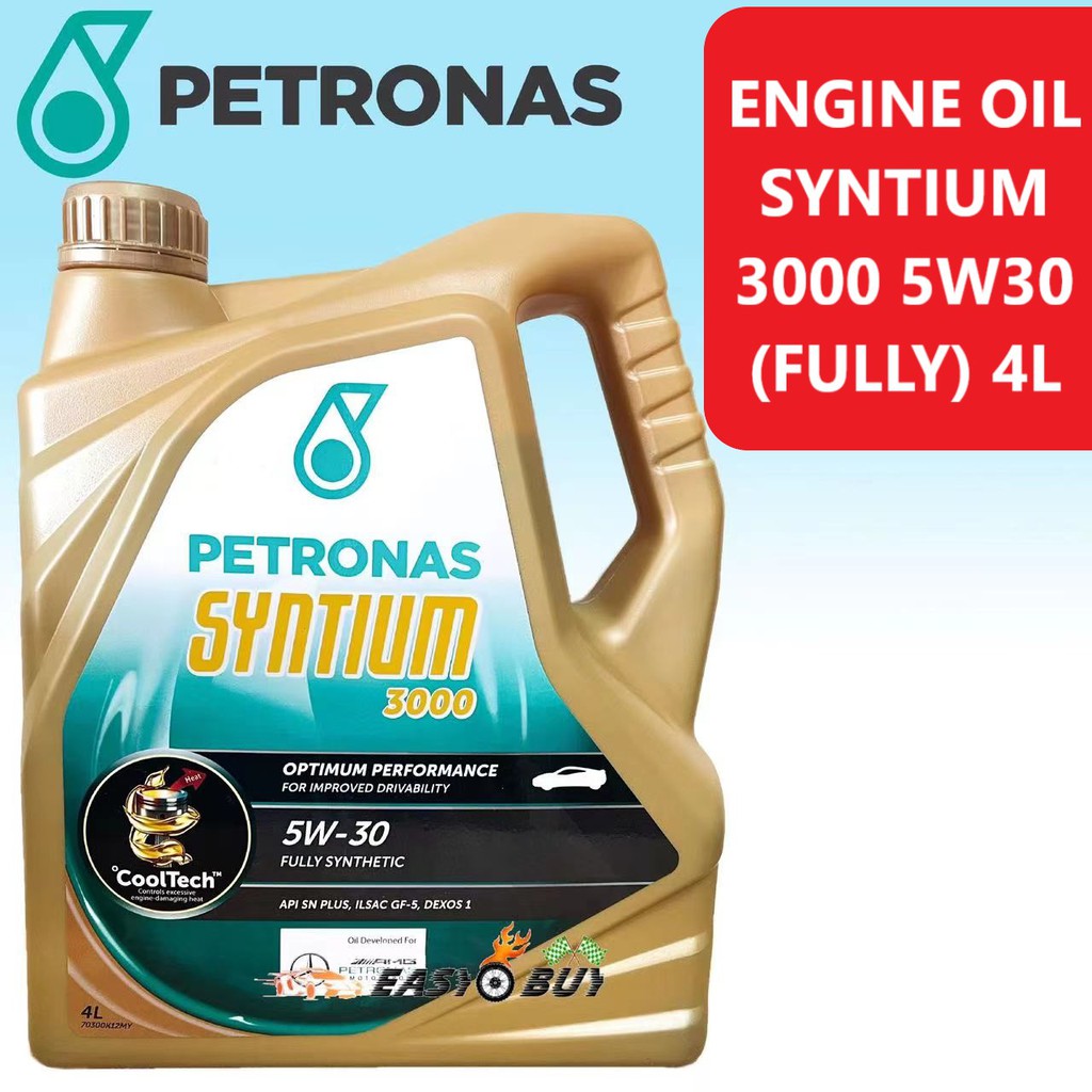 Petronas Syntium 3000 5w30 4L Fully Synthetic Engine Oil SN 4L Minyak Hitam Enjin Kereta Car