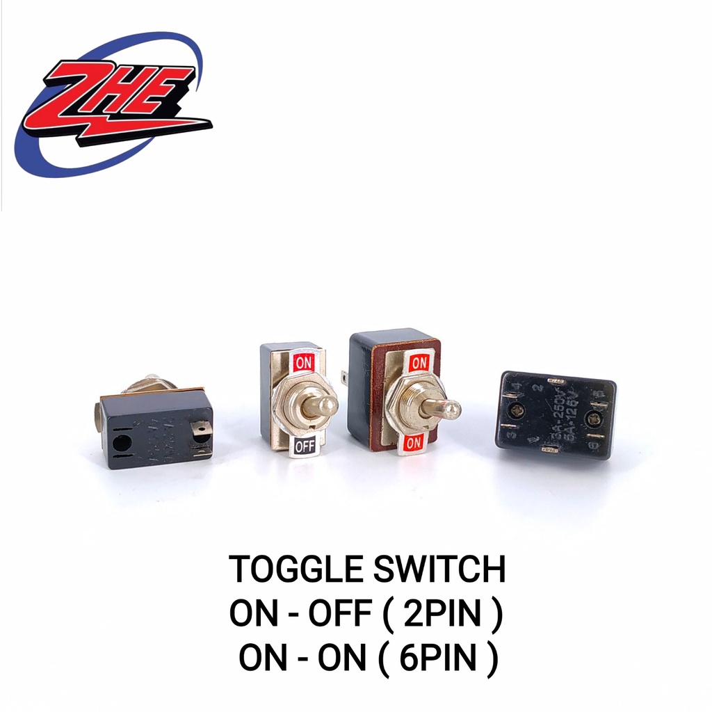 (2 Pin on-off) (6 Pin on-on) 3A 250V Black Toggle Switch (1002951/3746