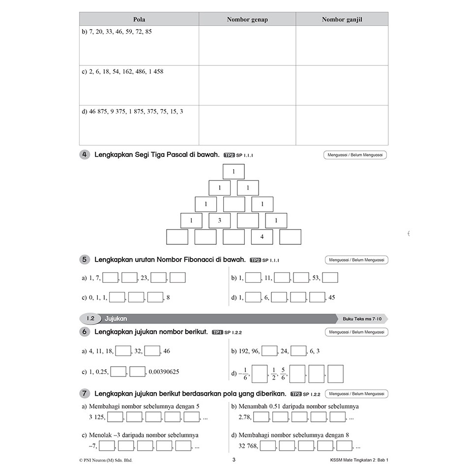 Riang Belajar Kssm Matematik Tingkatan 2 Buku Latihan Nota Shopee Malaysia