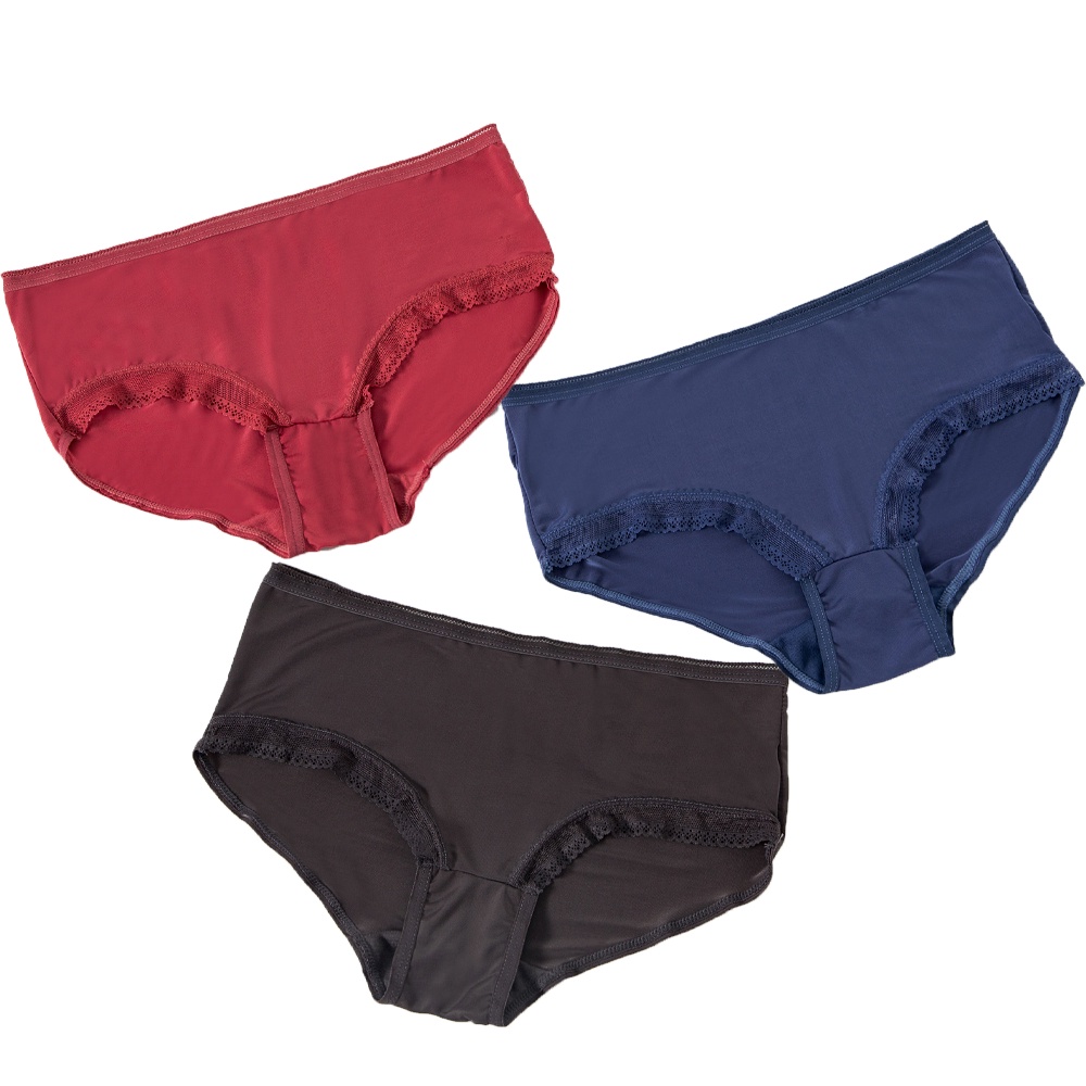 Young Hearts Young Curves Microfiber Lace Trim Hipster Panties 3pcs ...
