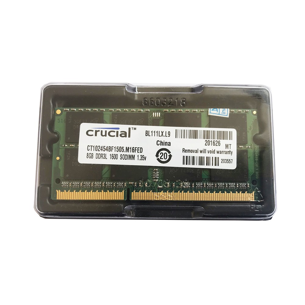 Barrette Mémoire Crucial DDR3/DDR3L 4 Go Ou 8 Go SO-DIMM - Pour PC Portable - Neuf Ouvert, Garantie à Vie