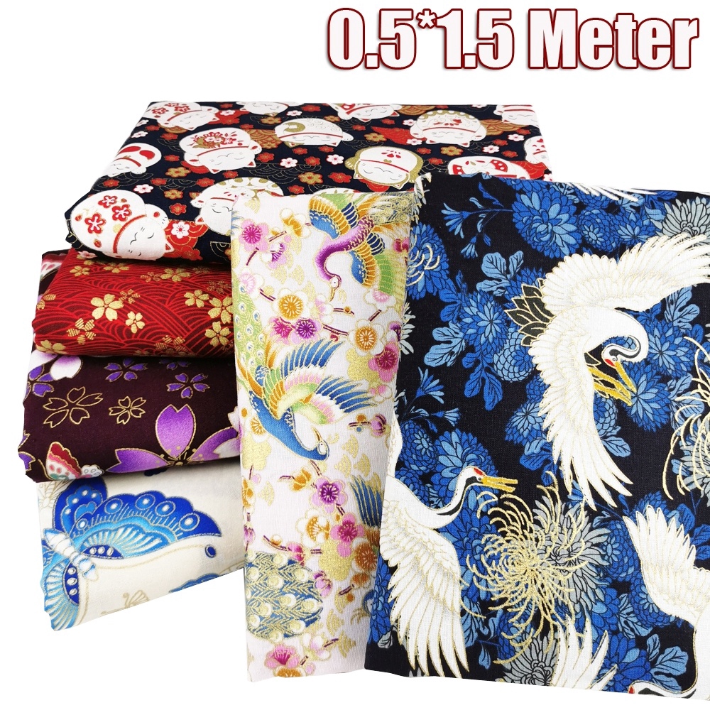 50*150cm/19.68*59inch 100 Cotton Linen Quilting Fabric Printed Fabrics