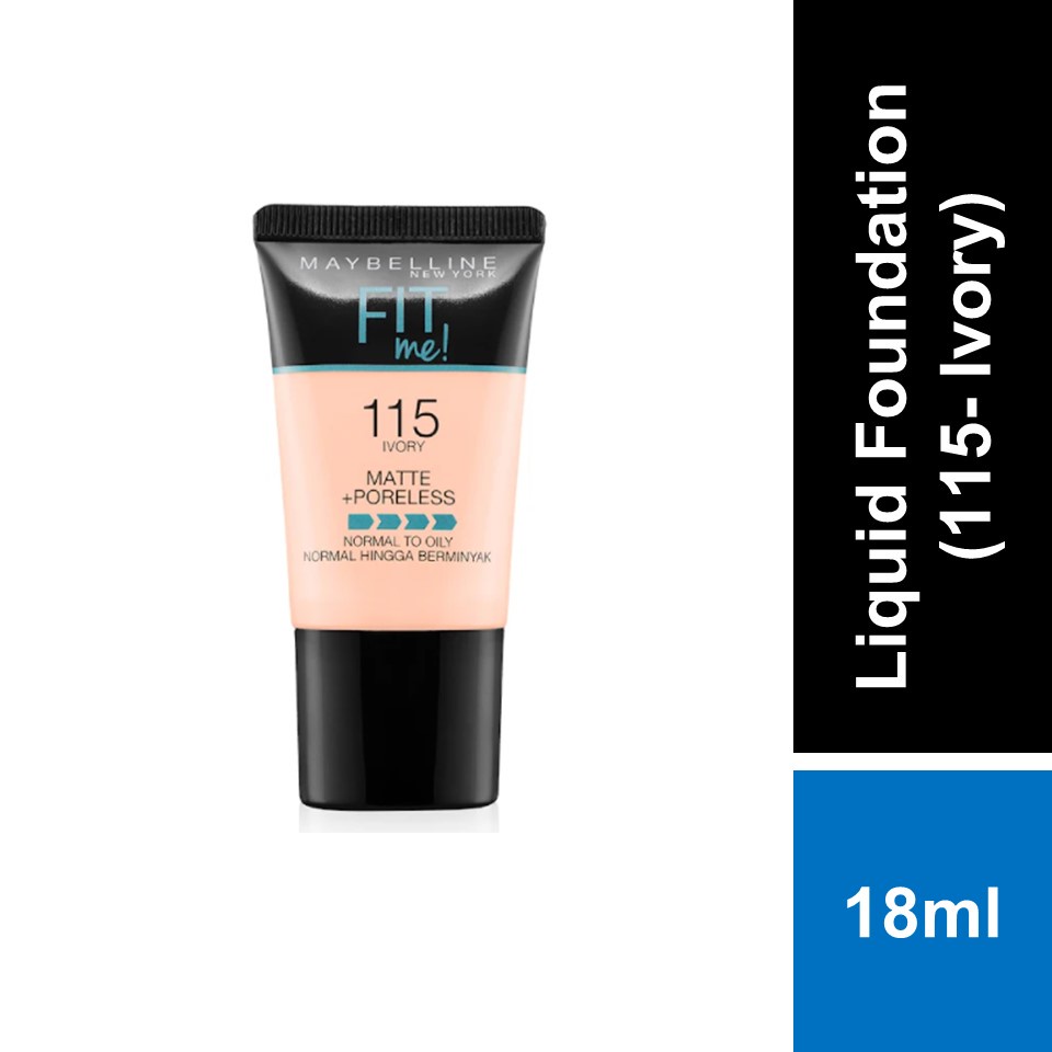 Maybelline Fit Me Matte + Poreless Liquid Foundation Tube Makeup 18ml ...