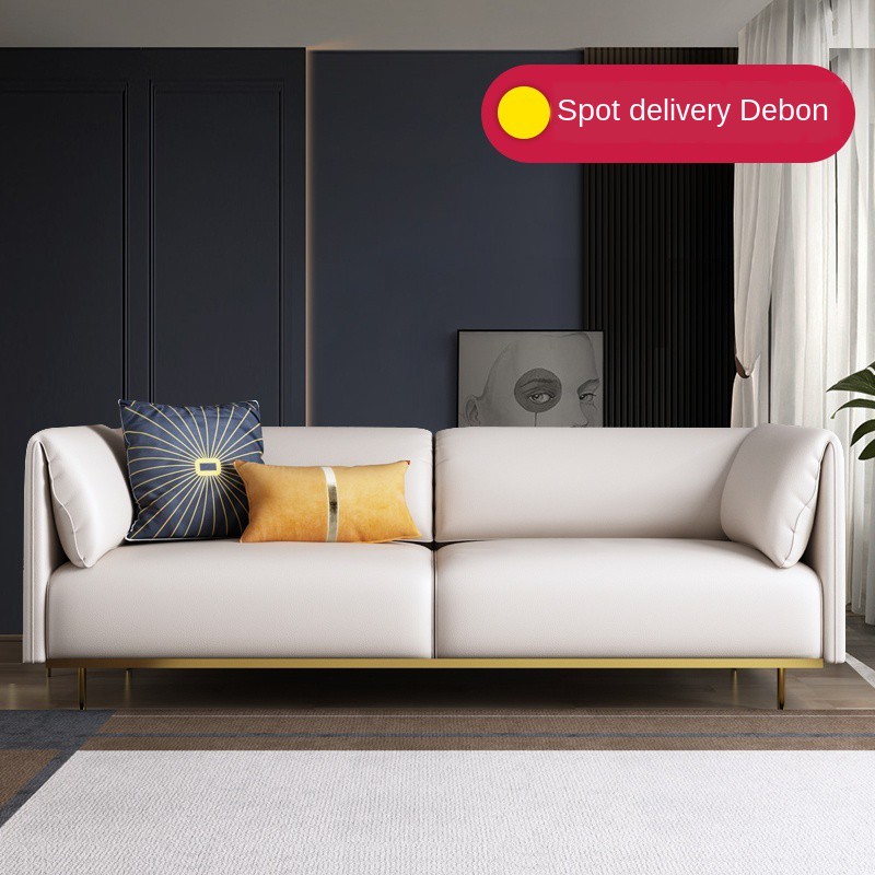 Leather Sofa Light Luxury Leather Sofa Small Three Sitter Simple Apartment Living Room Modern Nordic Teritote Model Shopee Malaysia