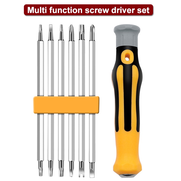 6 In 1 Set Security Tamper Proof Magnetic Screwdriver Drill Bit Hex Torx Screwdriver Bits Flat Head Hand Tools Shopee Malaysia