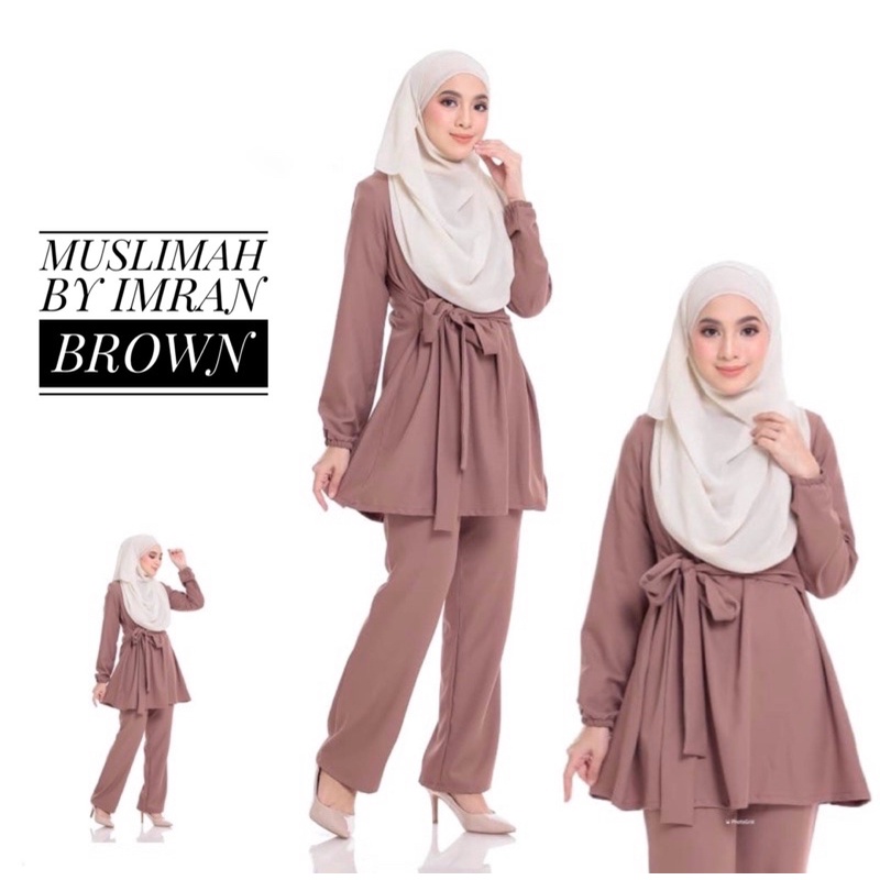 (Ready Stock & Free Gift Included If Buy 5?) Muslimah Suit Blouse with Strap and Seluar Viral