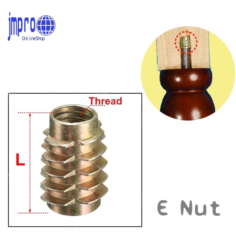 Furniture Fastener ENUT Wood Insert Nut ( EWIN) M6/M8jmpro Shopee