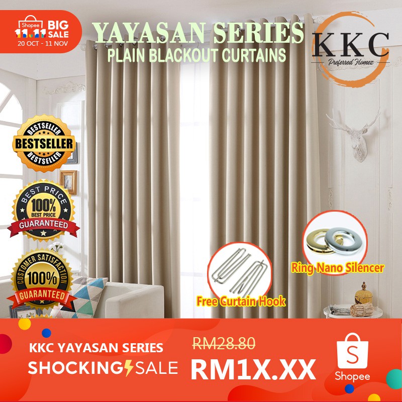 Buy 2021 Kkc Yayasan Langsir Thicken Blackout Curtain Sliding Door Curtains Bedroom Window Curtain Hook Ship From Malaysia Seetracker Malaysia