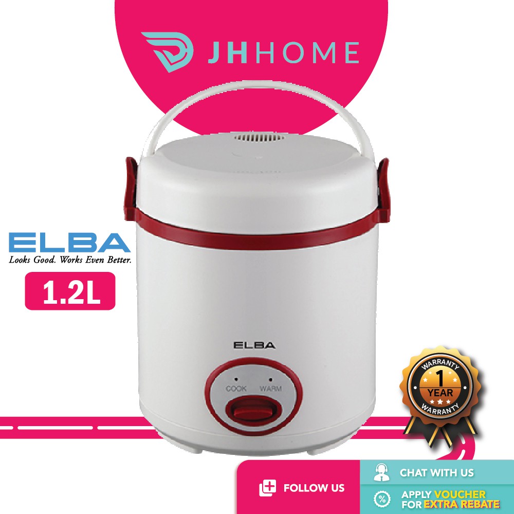 Elba 1.2L Mini Electric Rice Cooker ERCD1233 Suitable 1 to 2 People