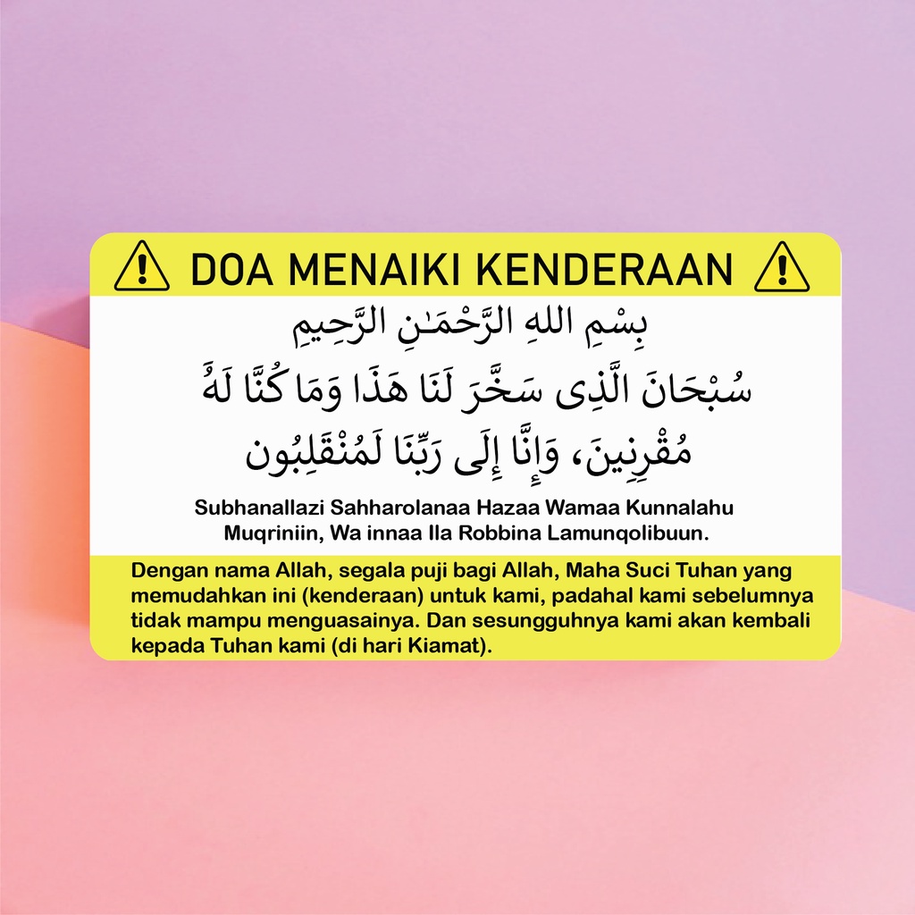 Doa Naik Kenderaan Kereta Motor Sticker Mini Shopee Malaysia 