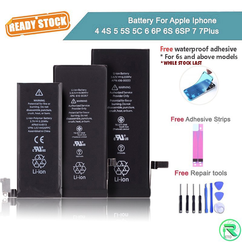 Battery For Apple Iphone 4 4S 5 5S 5C SE 6 6P 6S 6SP 7 ...