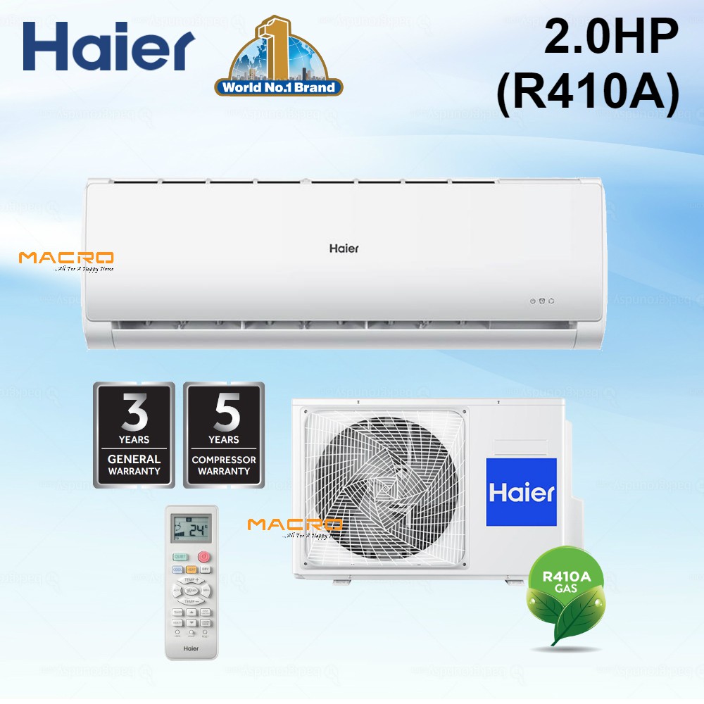 (2.0HP) Haier HSU18LTA18 2HP Air Conditioner (R410A) Wall NonInverter