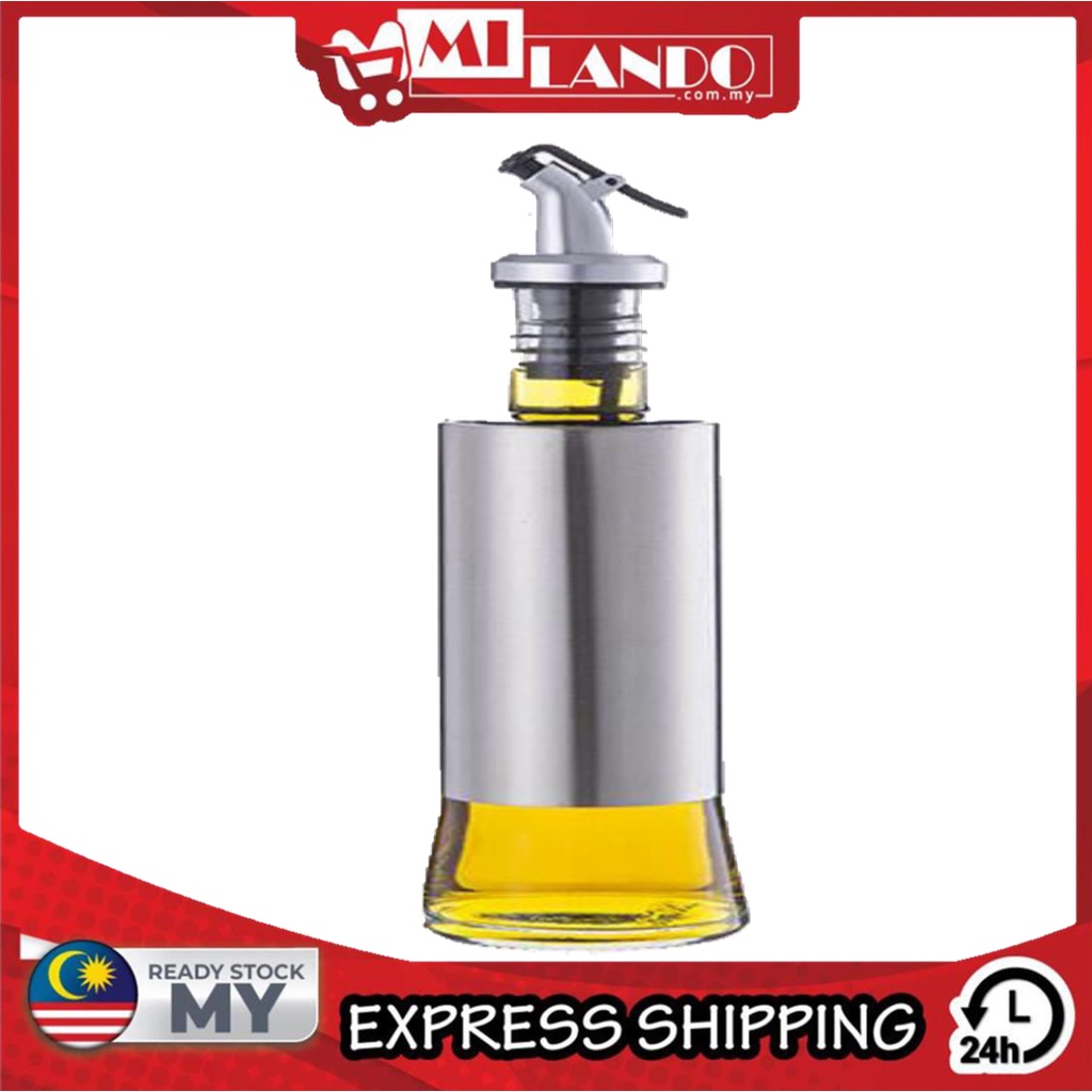 (550 ml) MILANDO Stainless Steel Oil Bottle Kitchen Tool Seasoning Glass Bottle (Type 12)