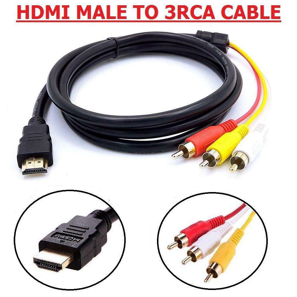 USB to 3 RCA Phono Red White Yellow Cable AV Audio Video Lead Cable 