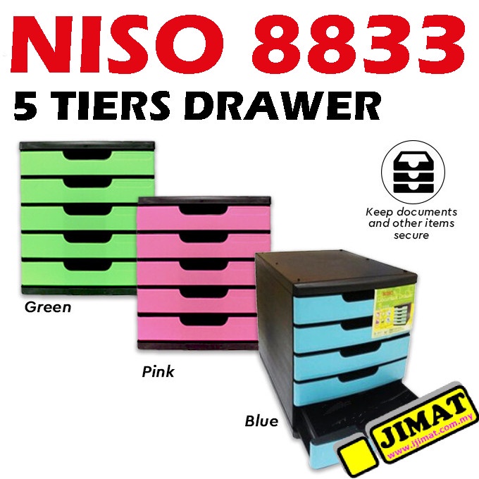 NISO 8833 5 Tiers Document Drawer / Plastic Drawer / A4 Paper Drawer