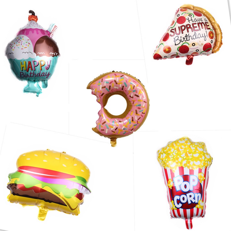 Birthday Supreme Pizza Hamburger Large Foil Balloon Birthday Party