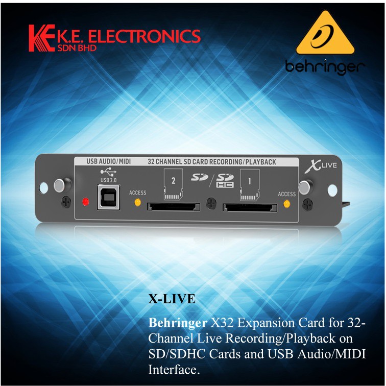 Behringer X32 Expansion Card for 32Channel Live Recording/Playback on