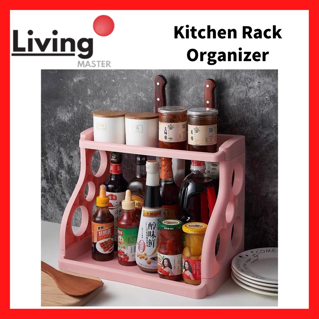 Kitchen Rack Organize Kitchen Supplies Storage Rack TwoTier Shelf Multifunctional Kitchen