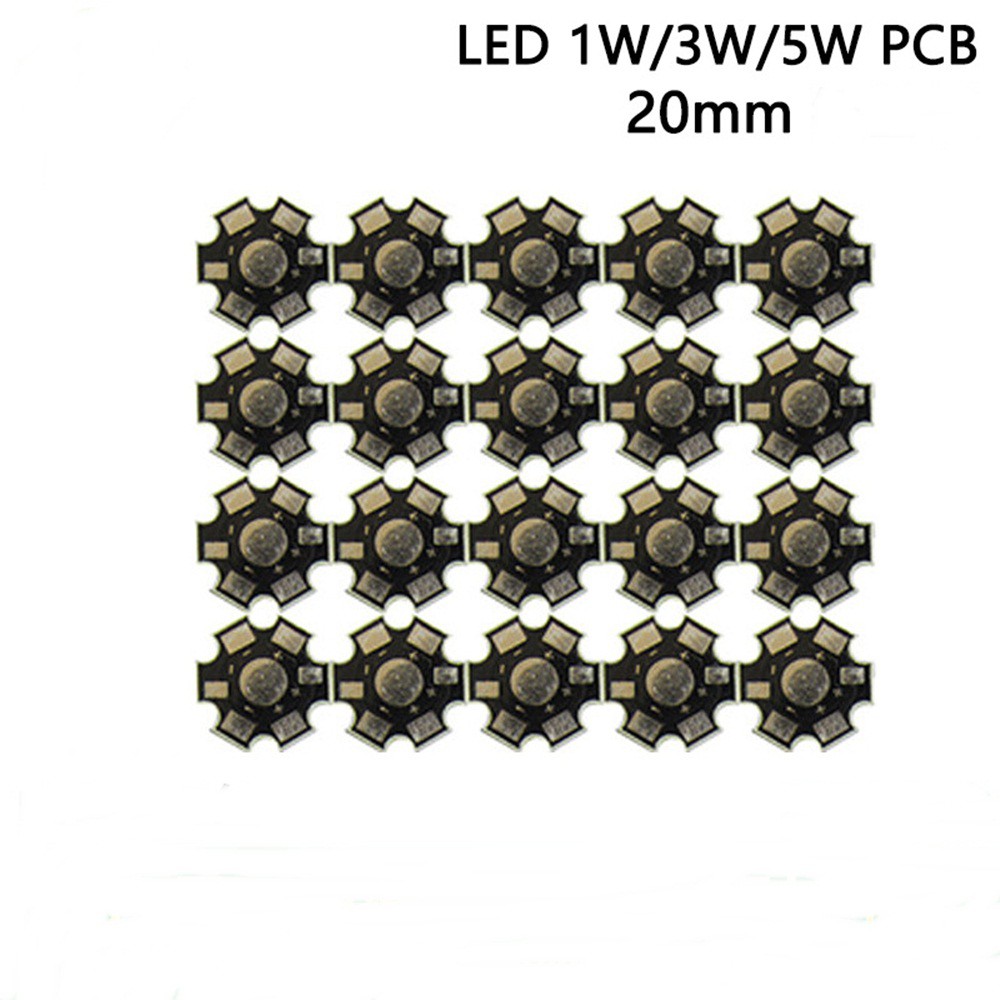 50pcs Led Heat Sink Aluminum 20mm Base Plate for 1W 3W 5W High Power LED  Chip 2pin Single Color | Shopee Malaysia