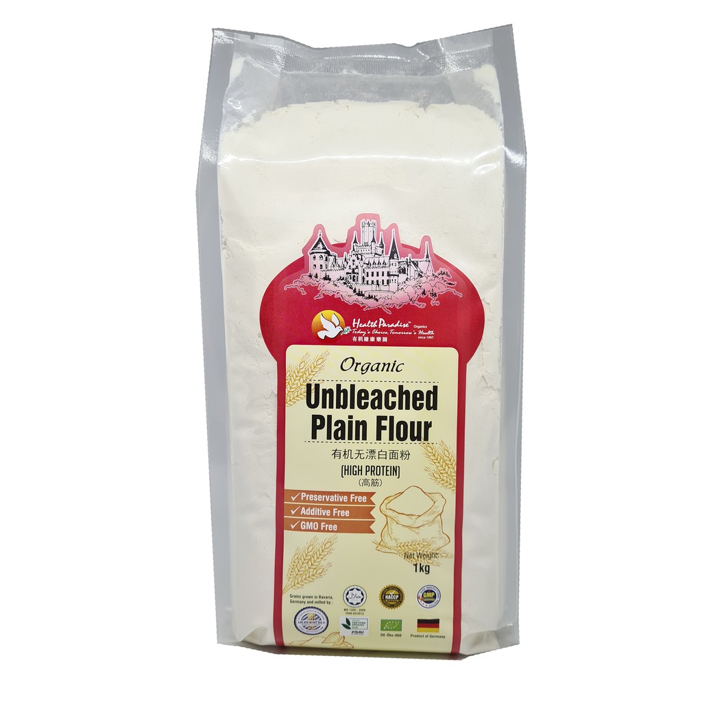Health Paradise Organic Unbleached Plain Flour High Protein 1kg Halal Shopee Malaysia
