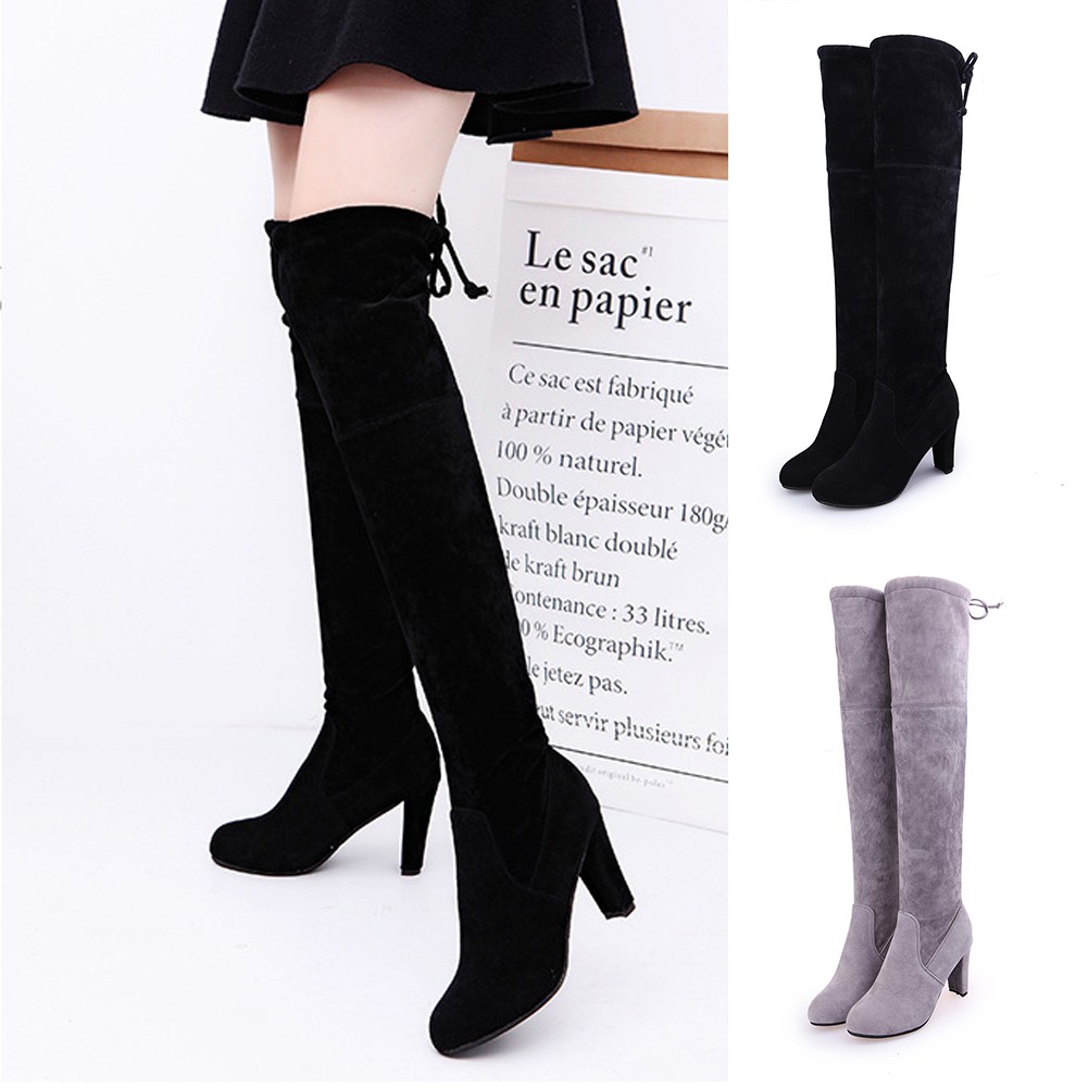 over the knee tie boots