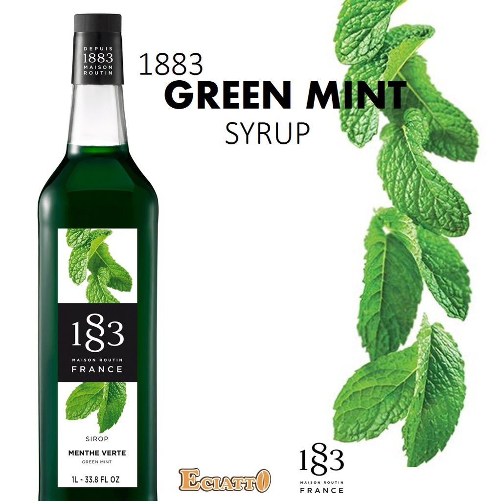 Maison Routin 1883 Green Mint Syrup Halal For Sparkling Water/Soda