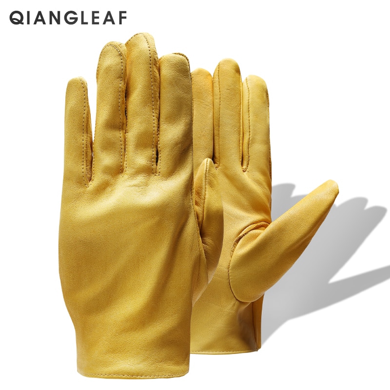 yellow work gloves