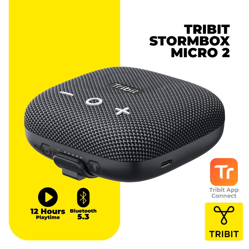 Tribit Stormbox Micro 2 Portable Speaker Bluetooth 5.3 TWS Pairing Deep Bass IP67 Waterproof Built-in Strap Loud Sound