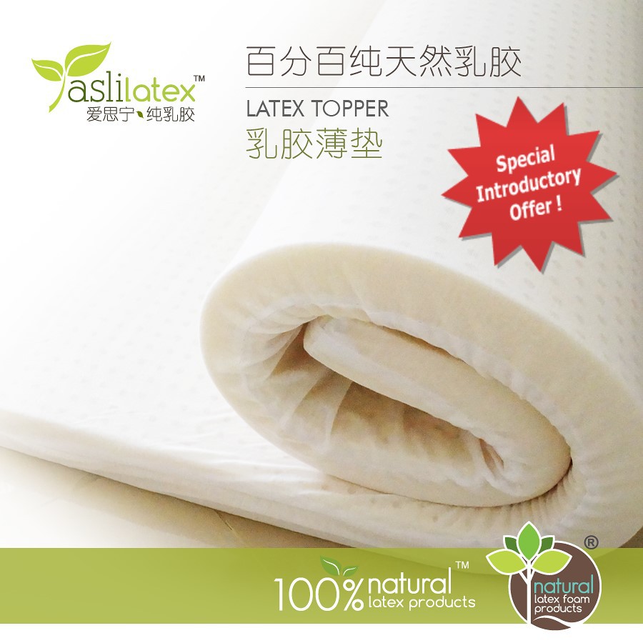100 Natural Latex Topper 7.5 cm Single Size Latex Topper Asli