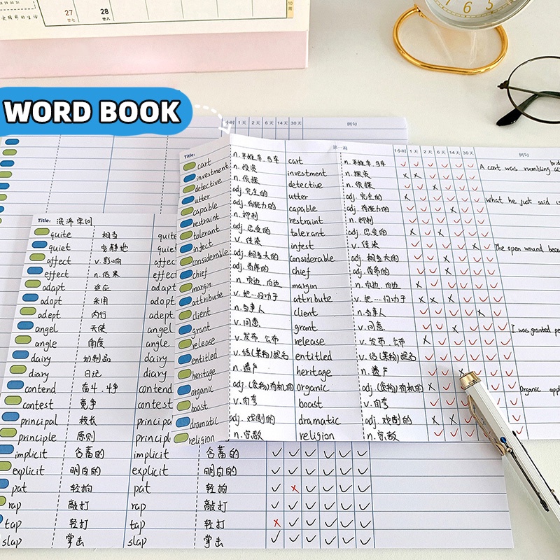 30 Sheets Creative Memory Curve Word Book Student Portable Wordlist Note Paper