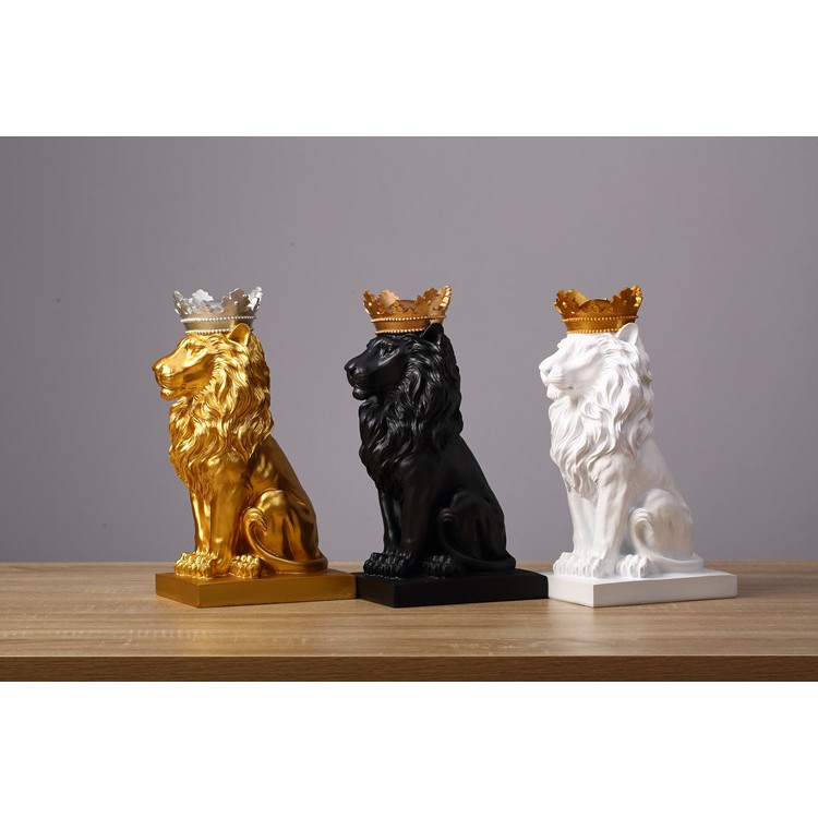 Resin Lion King Figurines Home Decor Crafts Room Decoration Ornament Animal Gift