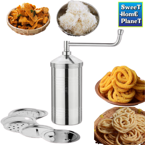 Stainless Steel Muruku Maker Sev Sancha Noodle Extruder Spaghetti Murukku Maker Idiyappam Indian Snacks Hand Tool