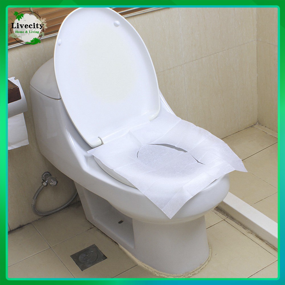 LiveCity 10 Sheets Disposable Toilet Seat Cover Mat Travel Portable