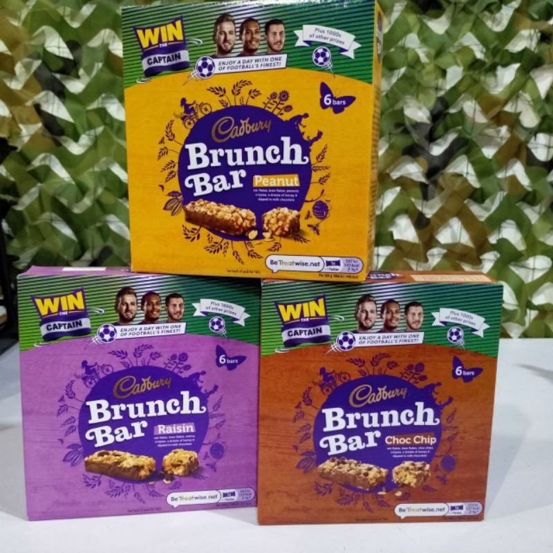 🇬🇧 CADBURY BRUNCH CHOC CHIP• RAISIN • PEANUT Bar 6 x 32g Shopee Malaysia