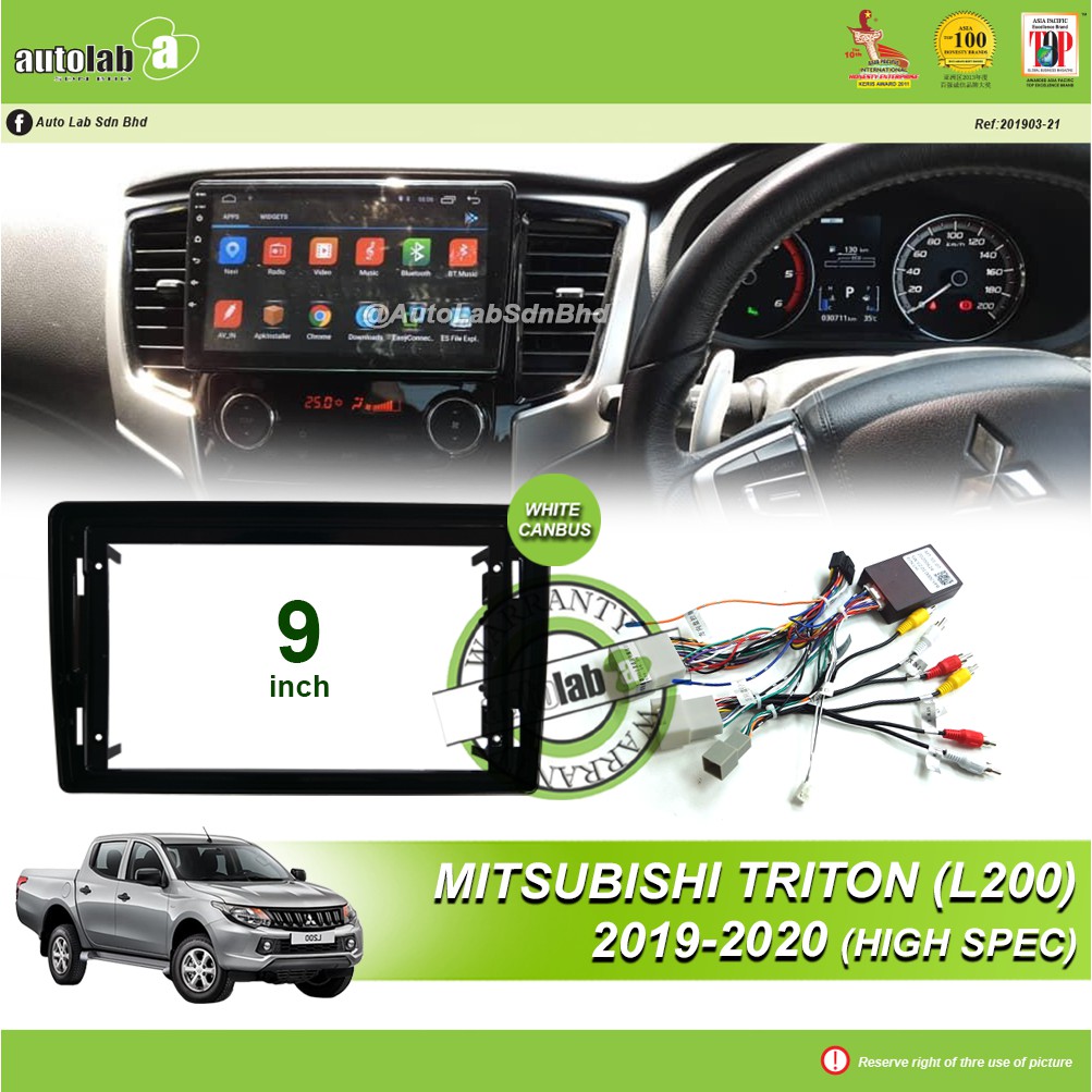 Android Player Casing 9" Mitsubishi Triton (L200) 2019-2020 (High Spec) with Socket Mitsubishi & Camera  Canbus