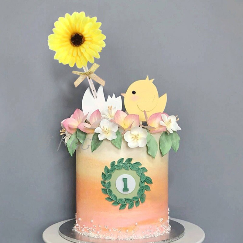 Cake Topper Sunflower Cake Decoration Years Old Baby Birthday