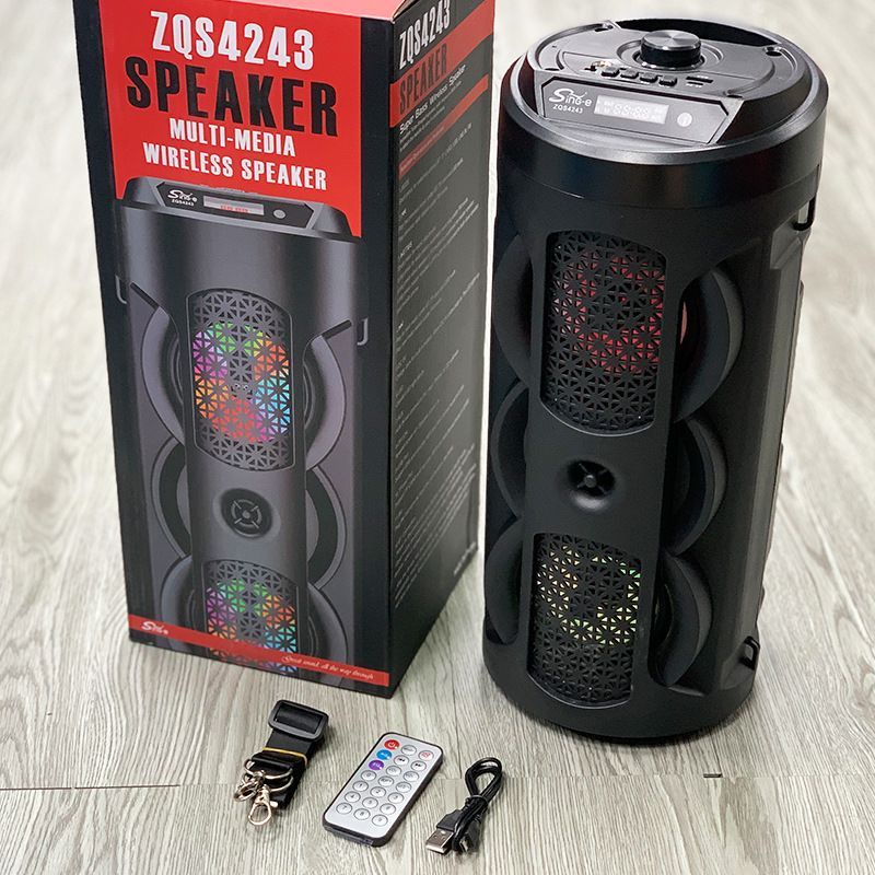 [ READY STOCK ] ZQS-4243 SPEAKER WIRELESS BLUETOOTH PORTABLE SPEAKER SUPER BASS