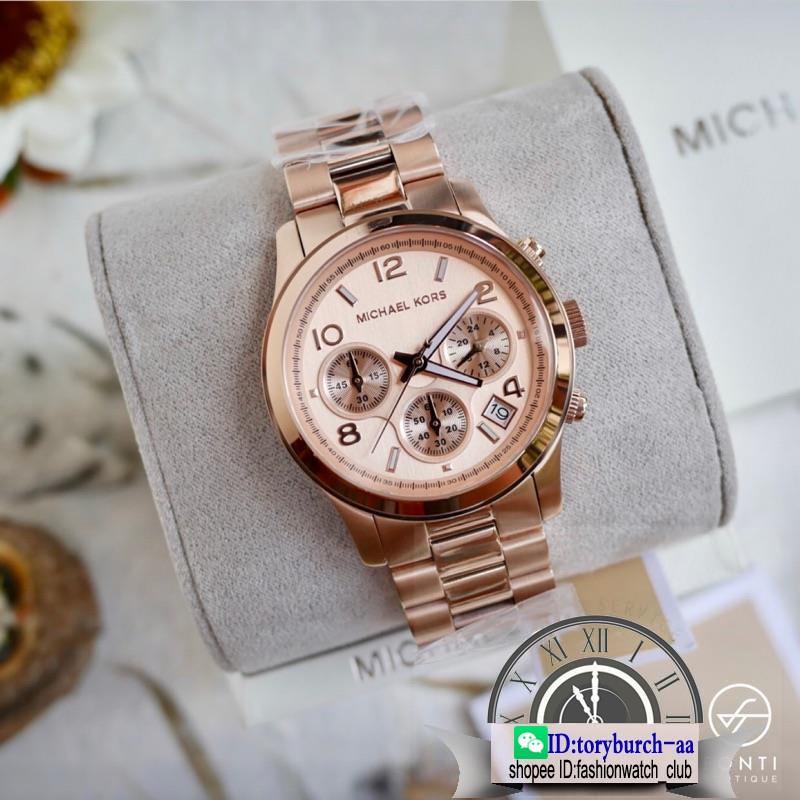 Mk5128 Mk5055 Mk5076 Michael Kors Rose Gold Stainless Steel Analgesic Watch Versatile Ladies 3777