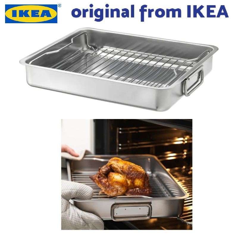 IKEA KONCIS Roasting tin with grill rack/bekas pemanggang Shopee Malaysia