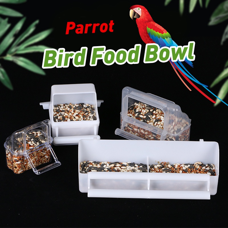 Parrot Bird Food Container Anti-Splash Starling Bird Food Cup Food Jar ...