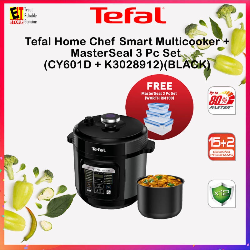 Tefal Home Chef Smart Multicooker + MasterSeal 3 Pc Set (CY601D + K3028912) CY601 Shopee Malaysia