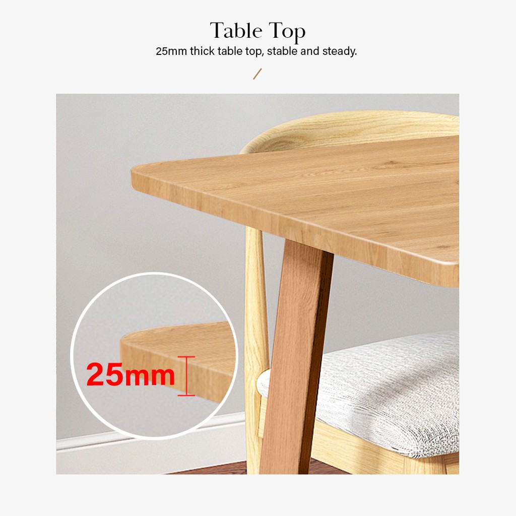 FINSSO: [120cm x 60cm] Europe Design Solid Wood Table/ Dining Set/ 餐桌