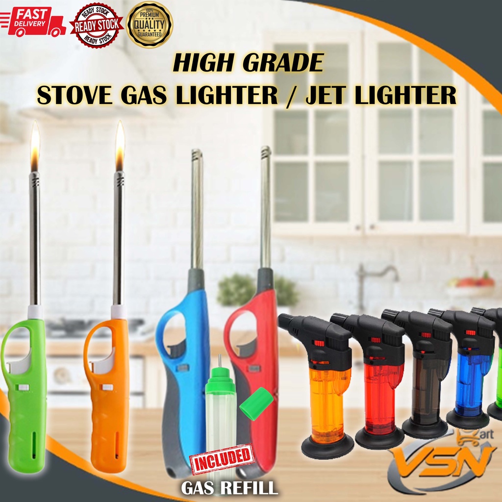 [READY STOCK] Stove Gas Lighter Pemetik Api Gas Lighter for Kitchen StoveGas Refillable 长柄厨房打火机/Jet Lighter防风打火机