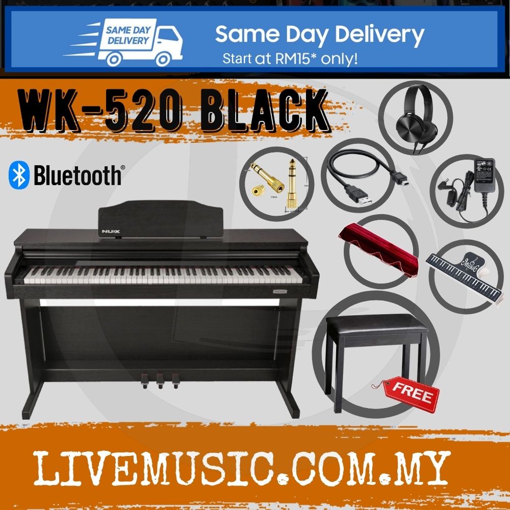 NUX WK520 88 Key Digital Piano Weighted Keys Rythm Smart Apps