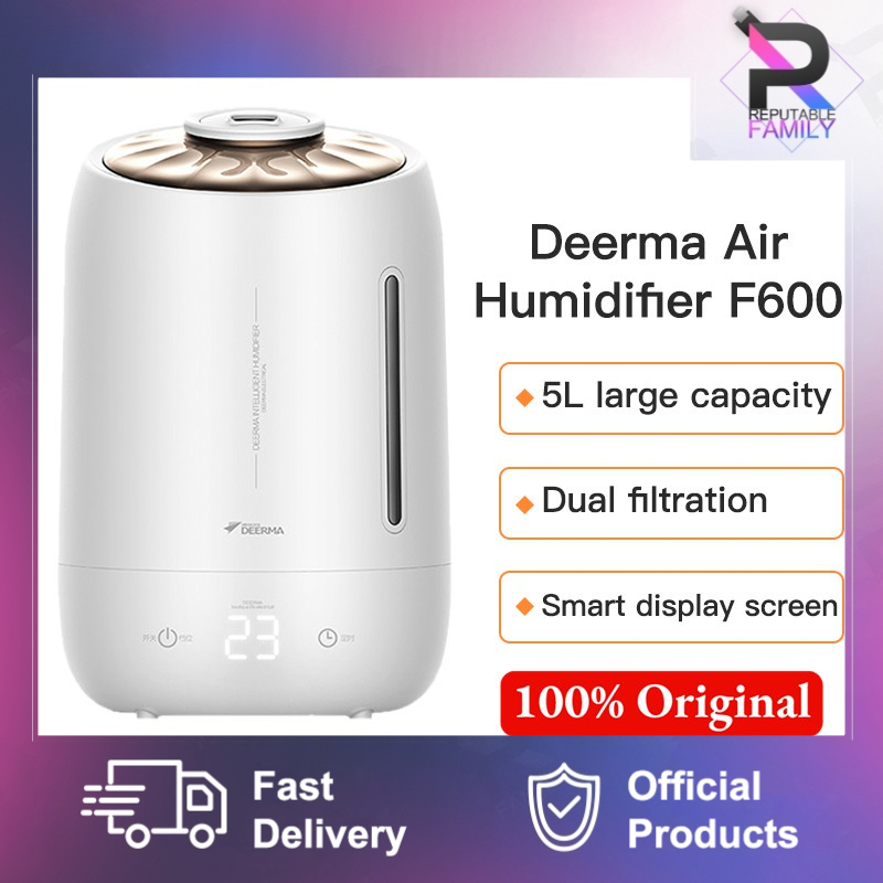 Deerma Air Humidifier F600 5L Ultrasonic Touch Screen Aroma Diffuser Aromatherapy Machine Large Capacity Air Humidifier