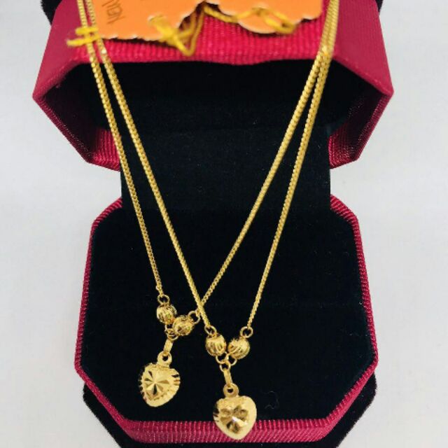 Rantai Leher Choker Padu Dewasa Emas 916 Tulen Shopee Malaysia