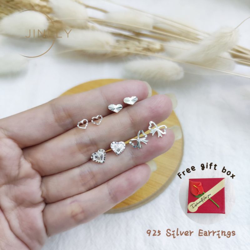 925纯银耳钉/925 silver earrings/subang telinga/subang perak 925/anting-anting