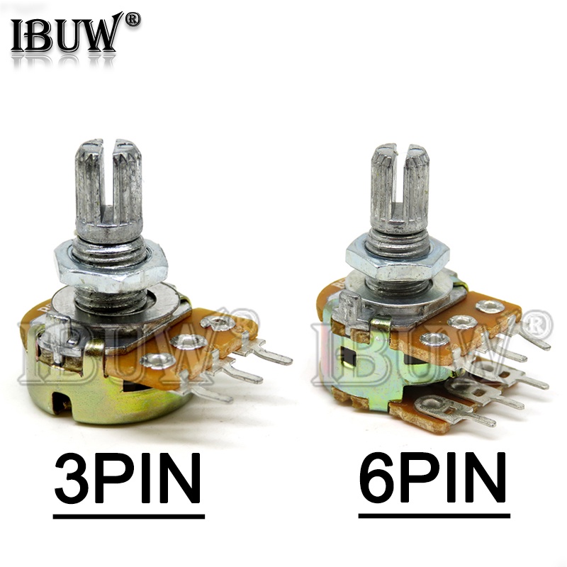 5pcs WH148 B1K B2K B5K B10K B20K B50K B100K 3PIN 6PIN 15mm Shaft ...