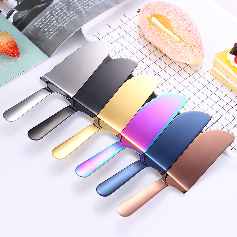 Stainless steel cake spatula golden pizza knife cake transfer spatula bread spatula kitchen baking utensils