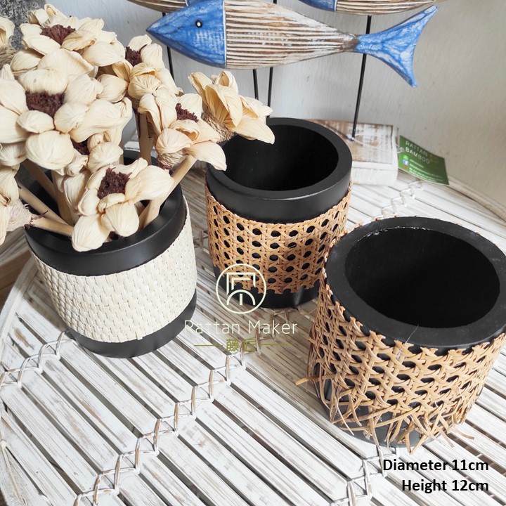 Bamboo Holder Tray Holder / Rattan Weaved Surface / Natural Product / Handmade Handcrafted / Rattan Maker / Made in Msia